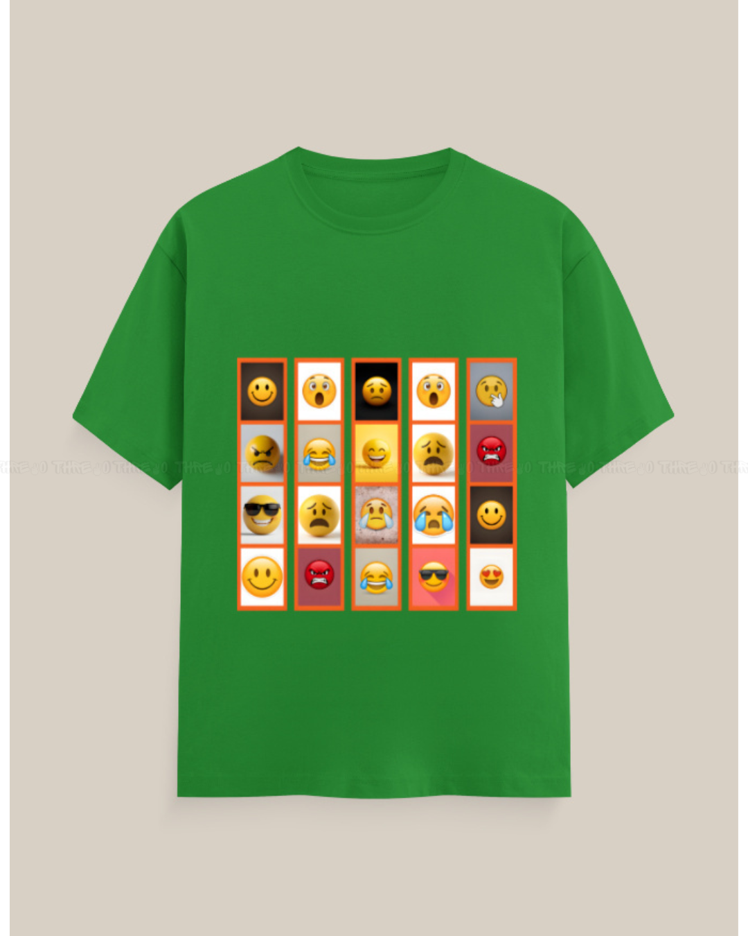 Emoji Graphic T-Shirt – Unisex Crew Neck Tee with Fun Expression Print
