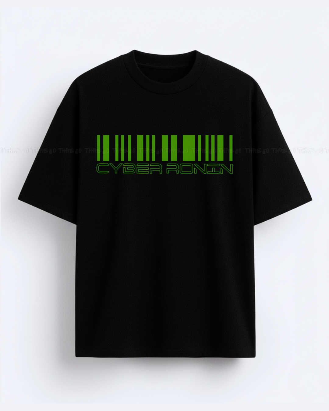Cyber Ronin Oversized T-Shirt – Futuristic Streetwear Graphic Tee Featuring Neon Samurai Warrior Design – Trendy Sci-Fi Aesthetic Unisex Casual Shirt – Urban Cyberpunk Style for Fans of Techwear