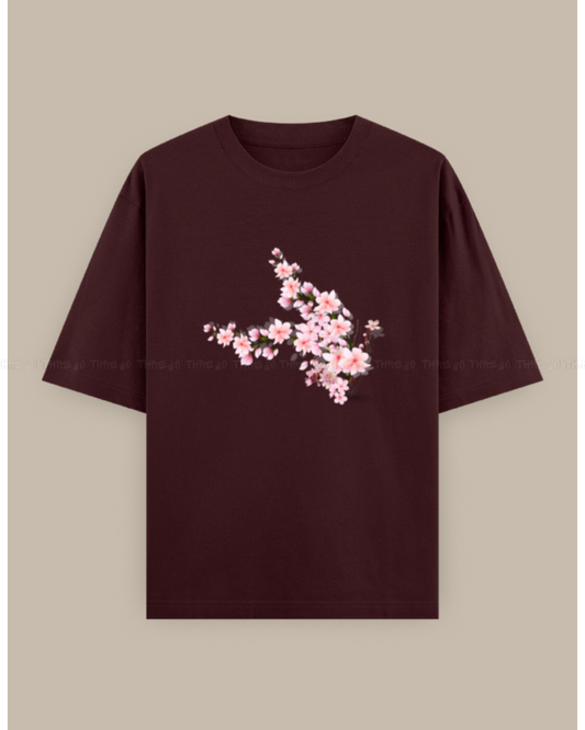 Cherry Blossom Graphic T-Shirt – Aesthetic Floral Print Oversized Tee