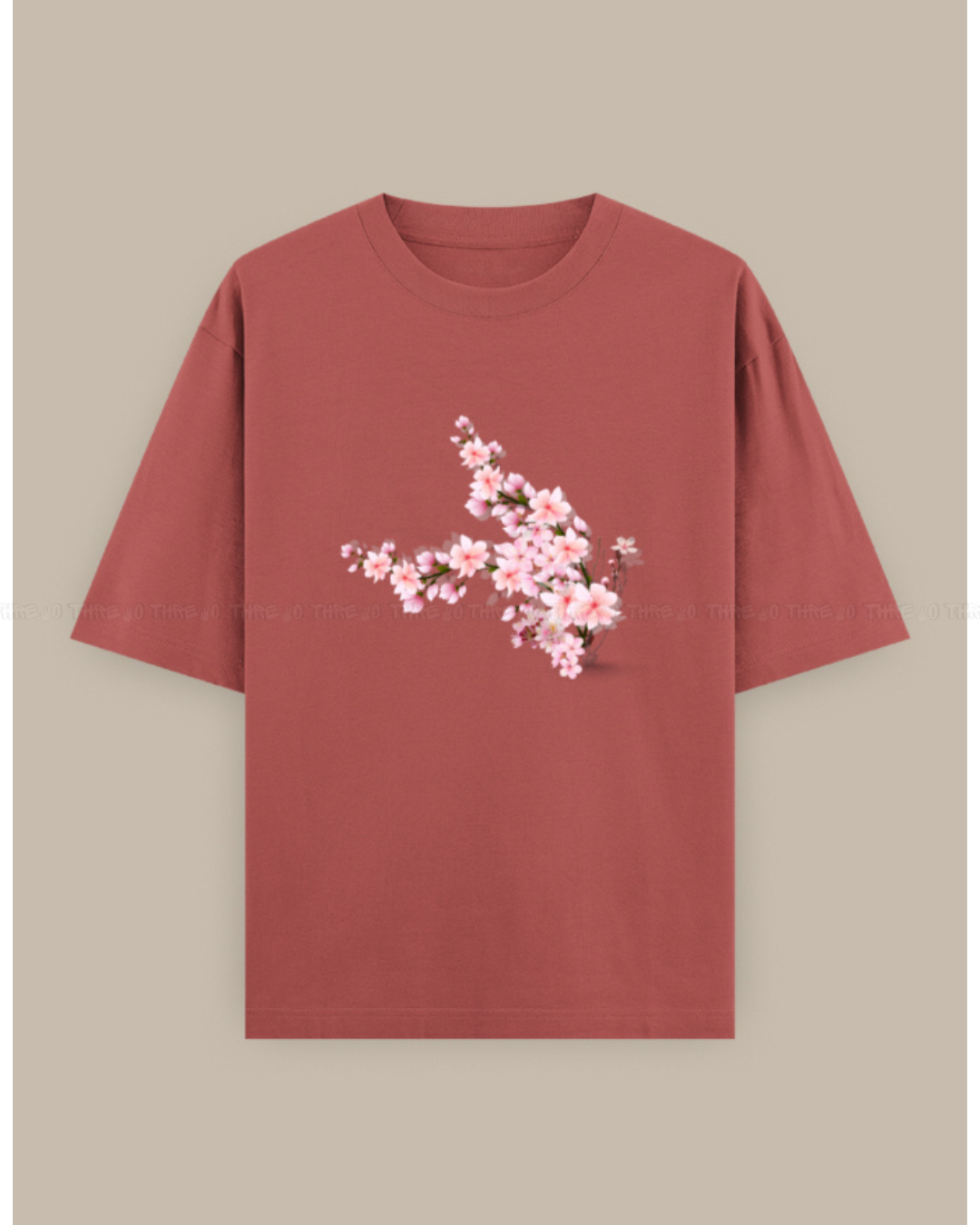 Cherry Blossom Graphic T-Shirt – Aesthetic Floral Print Oversized Tee