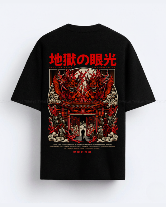Gaze of Hell – Japanese Oni Demon Graphic Streetwear T-Shirt