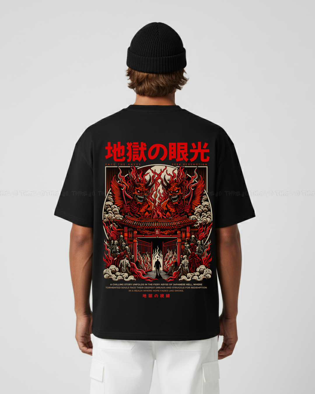 Gaze of Hell – Japanese Oni Demon Graphic Streetwear T-Shirt