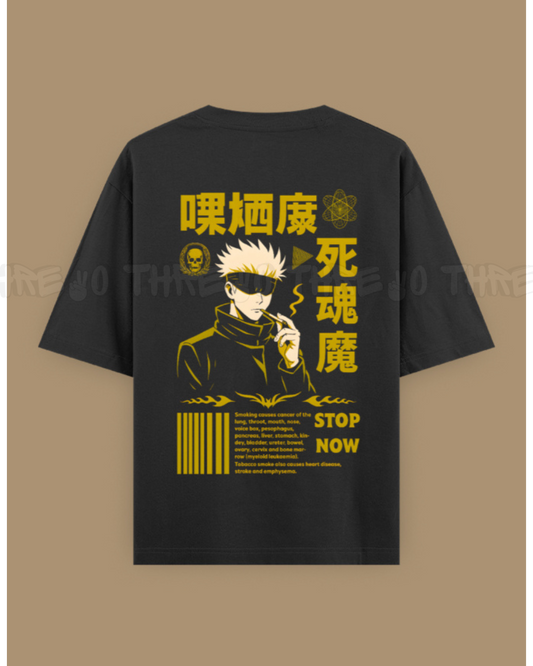 Gojo Satoru Smoking Anime Graphic T-Shirt – Japanese Streetwear Oversized Tee