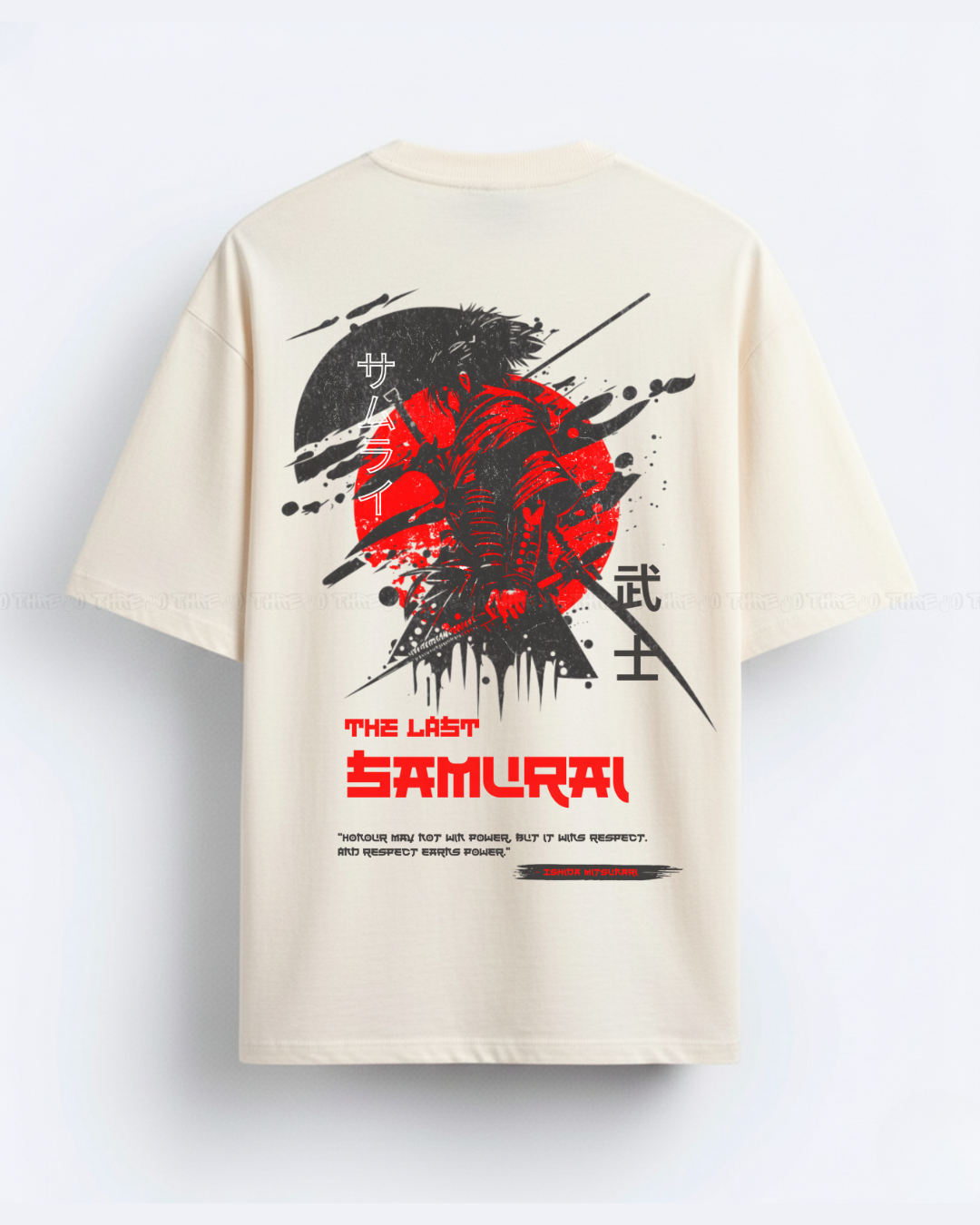 Samurai Warrior Oversized Unisex T-Shirt – Japanese Bushido Streetwear Graphic Tee