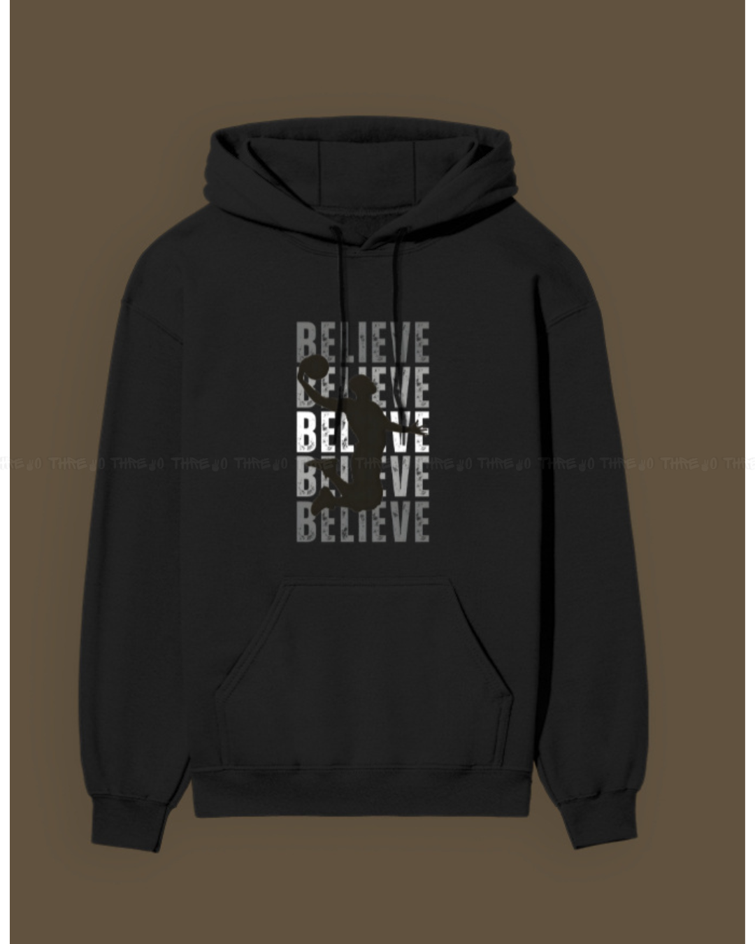 Unisex Basketball Hoodie – Believe Graphic Hooded Sweatshirt for Athletes & Sports Fans – Comfortable Streetwear Pullover