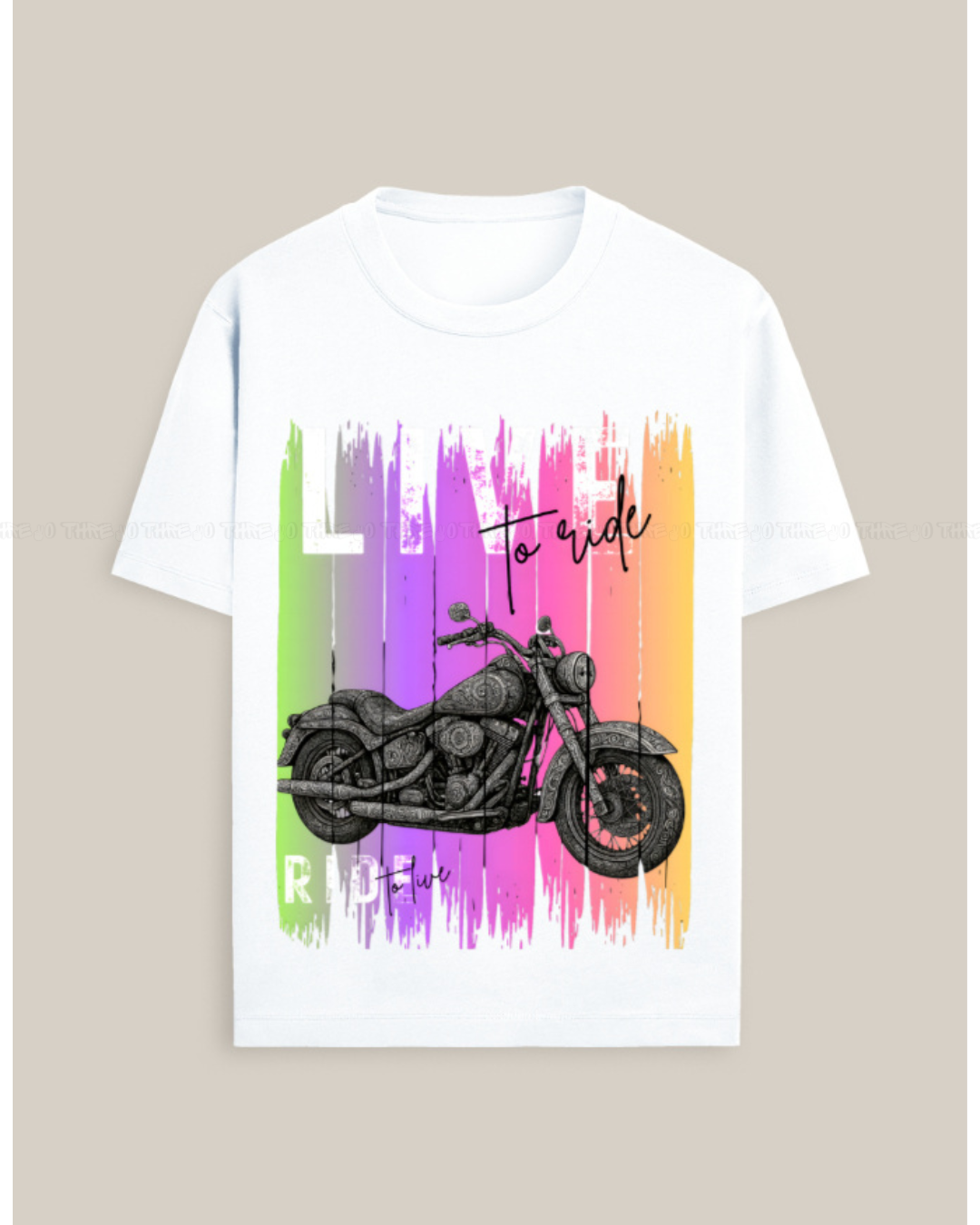 Live to Ride Motorcycle Graphic T-Shirt – Unisex Crew Neck Biker Tee for Men & Women