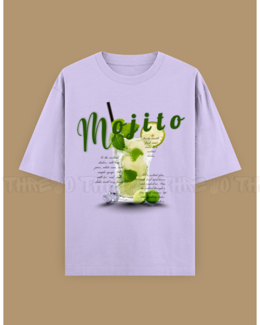 Mojito Graphic Unisex Oversized T-Shirt – Refreshing Cocktail Design, Trendy Summer Streetwear Tee, Casual Loose Fit Top for Men & Women, Party Vibes Fashion