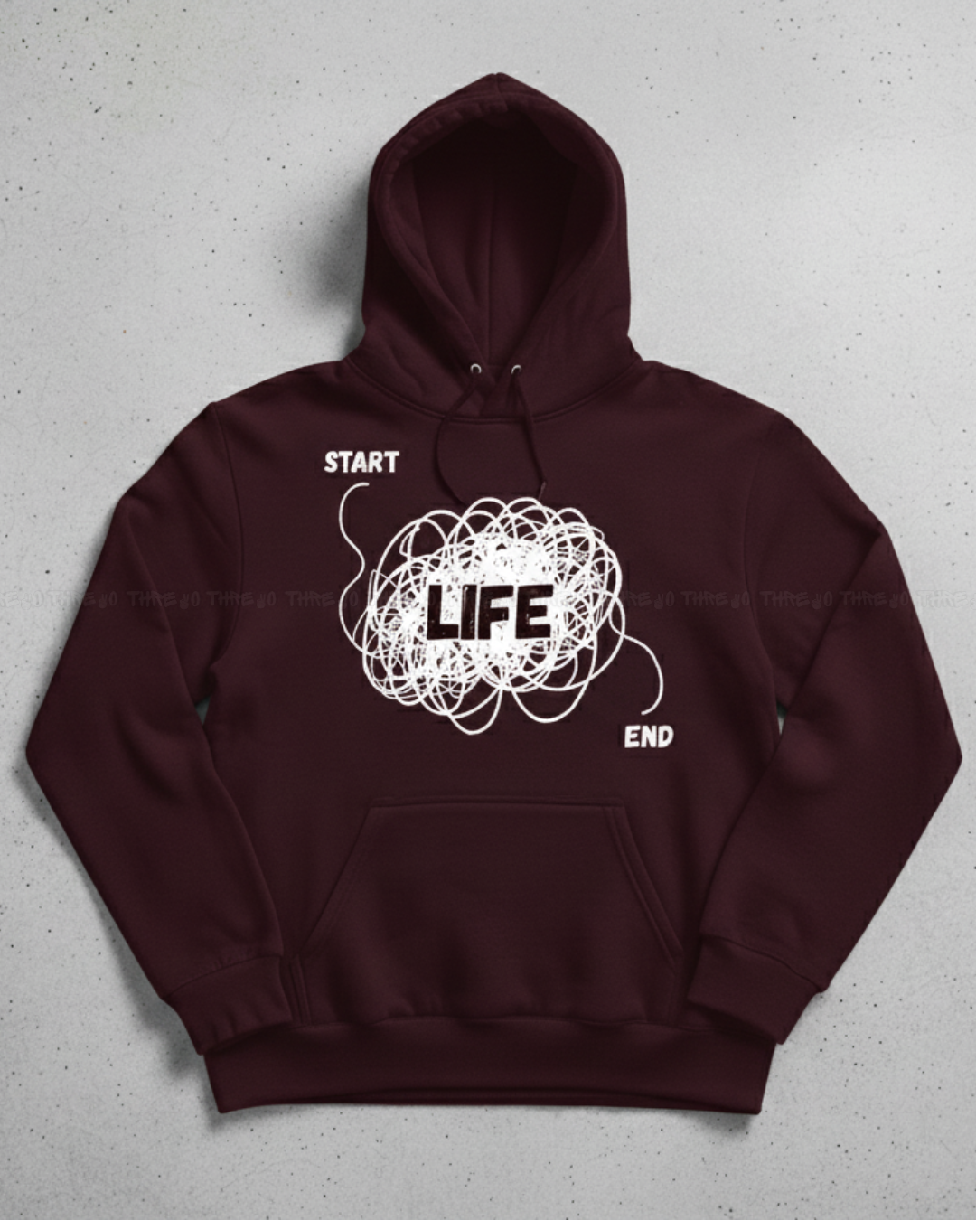 Life Unraveled Unisex Hoodie – Start to End Minimal Graphic Hoodie for Deep Thinkers