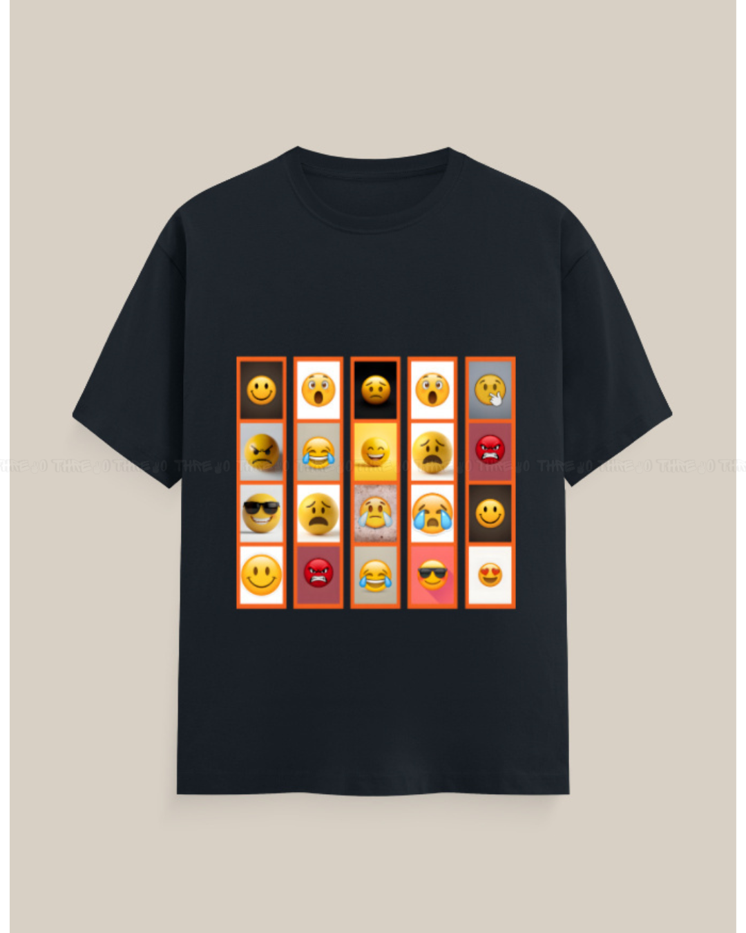 Emoji Graphic T-Shirt – Unisex Crew Neck Tee with Fun Expression Print