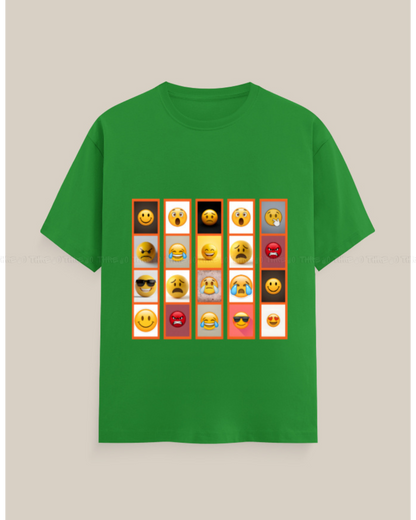 Emoji Graphic T-Shirt – Unisex Crew Neck Tee with Fun Expression Print