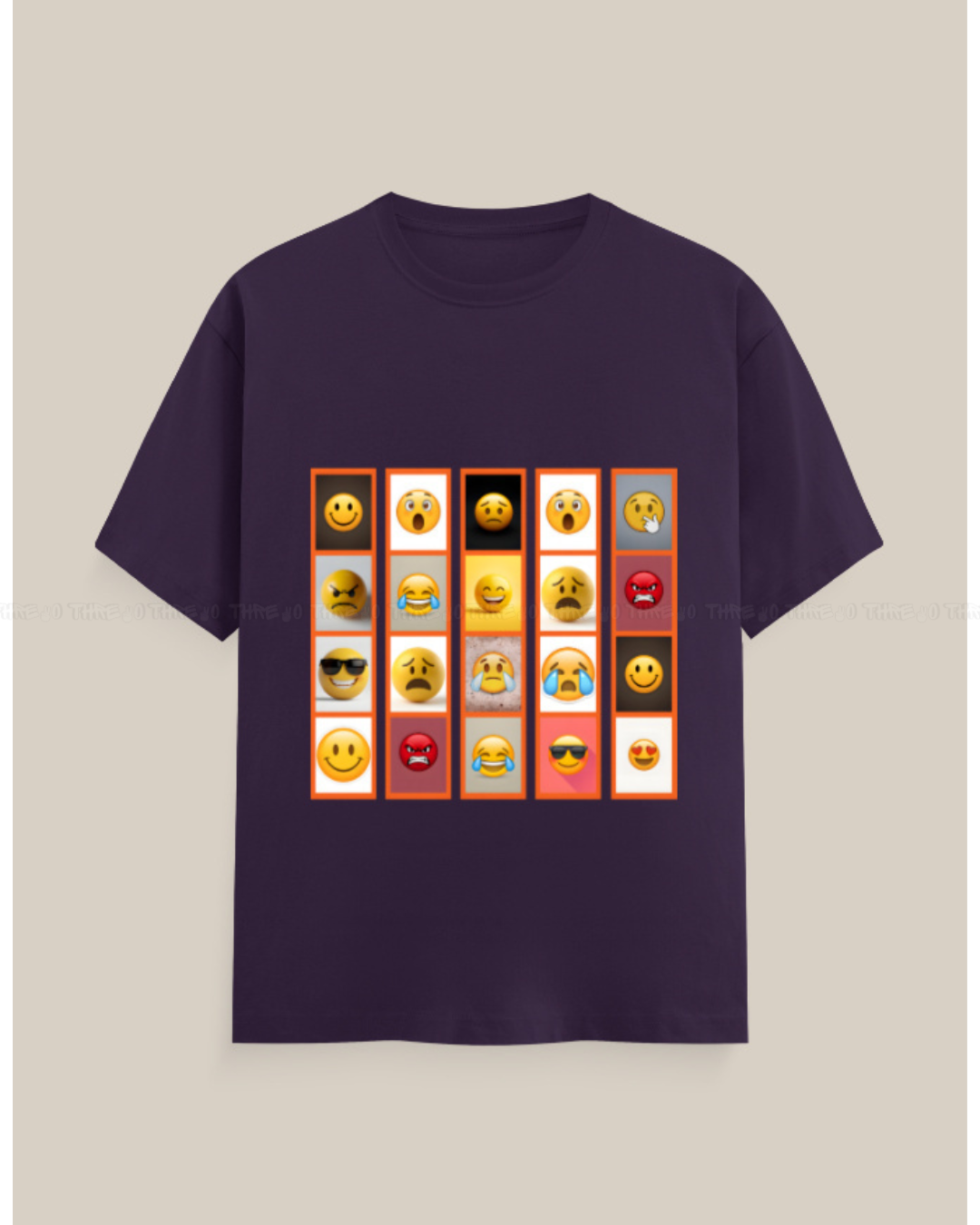 Emoji Graphic T-Shirt – Unisex Crew Neck Tee with Fun Expression Print
