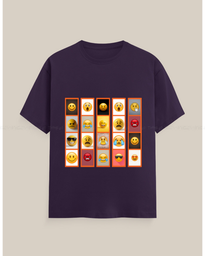 Emoji Graphic T-Shirt – Unisex Crew Neck Tee with Fun Expression Print