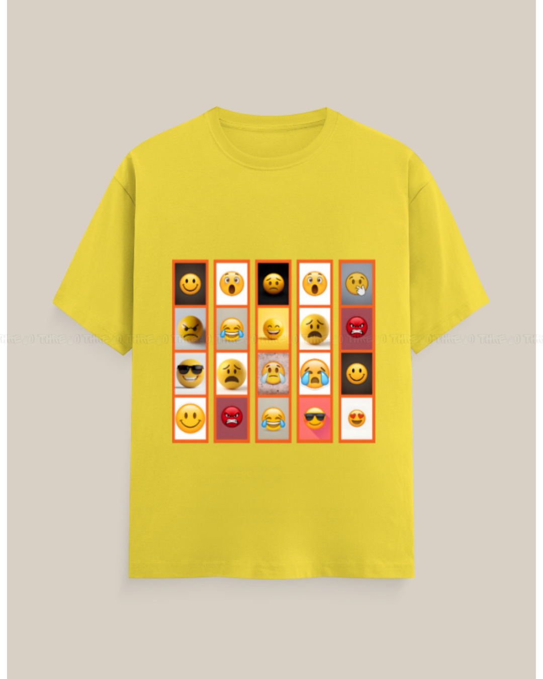 Emoji Graphic T-Shirt – Unisex Crew Neck Tee with Fun Expression Print