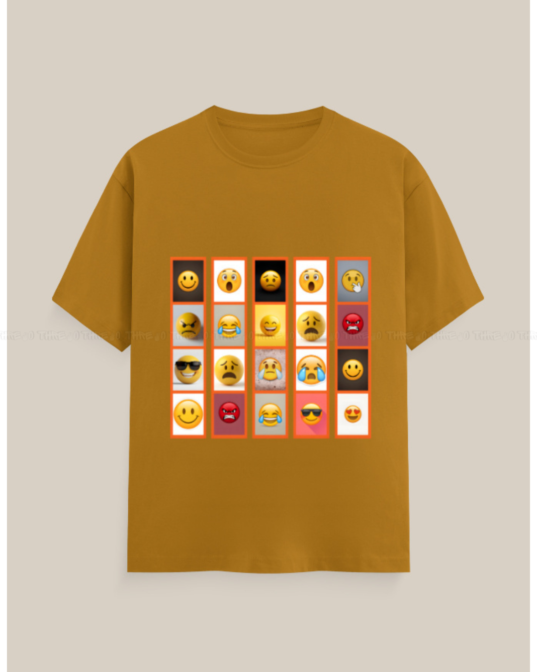 Emoji Graphic T-Shirt – Unisex Crew Neck Tee with Fun Expression Print