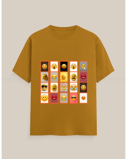 Emoji Graphic T-Shirt – Unisex Crew Neck Tee with Fun Expression Print