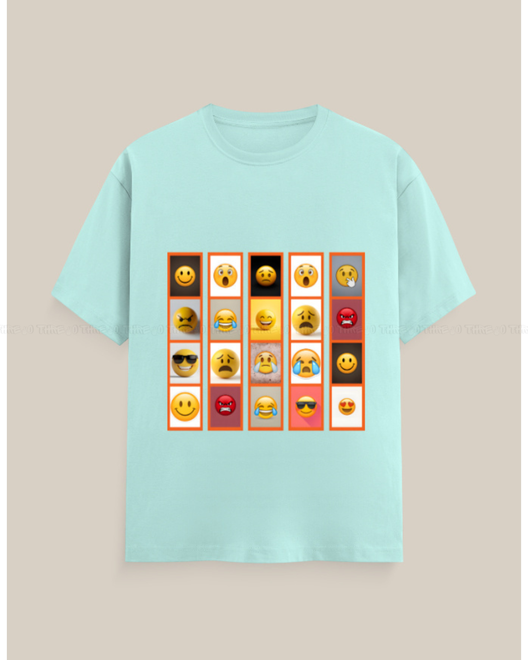 Emoji Graphic T-Shirt – Unisex Crew Neck Tee with Fun Expression Print