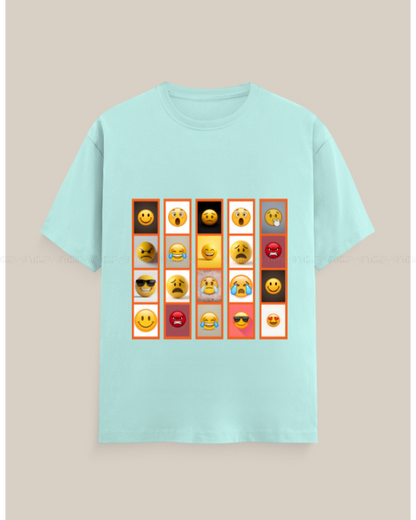 Emoji Graphic T-Shirt – Unisex Crew Neck Tee with Fun Expression Print