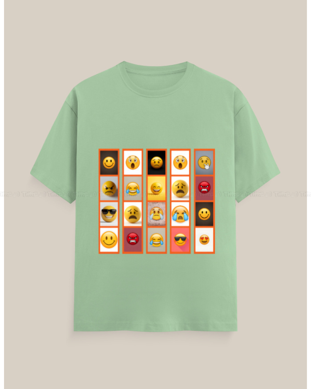 Emoji Graphic T-Shirt – Unisex Crew Neck Tee with Fun Expression Print