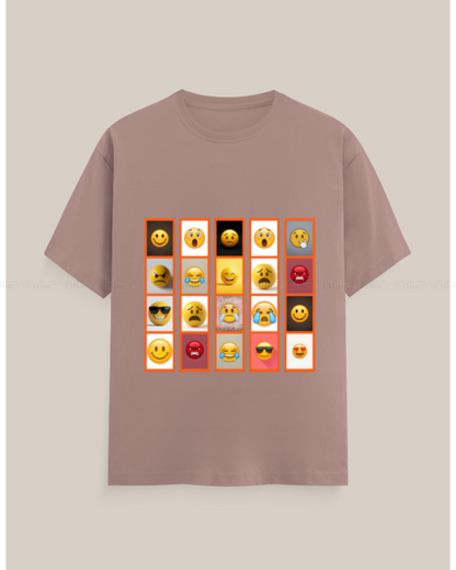 Emoji Graphic T-Shirt – Unisex Crew Neck Tee with Fun Expression Print