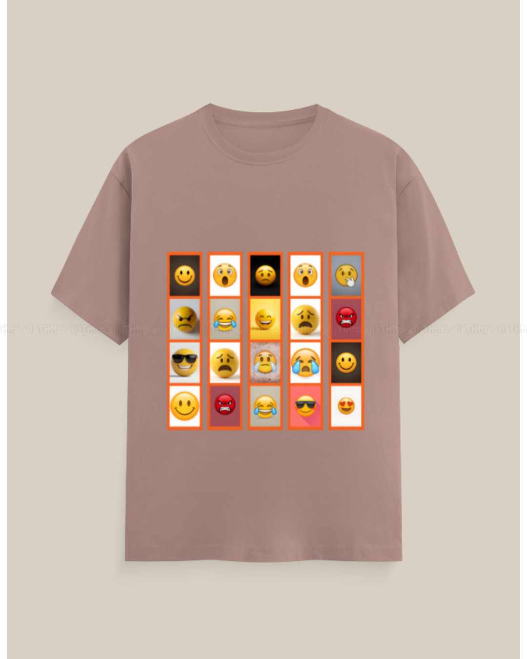 Emoji Graphic T-Shirt – Unisex Crew Neck Tee with Fun Expression Print