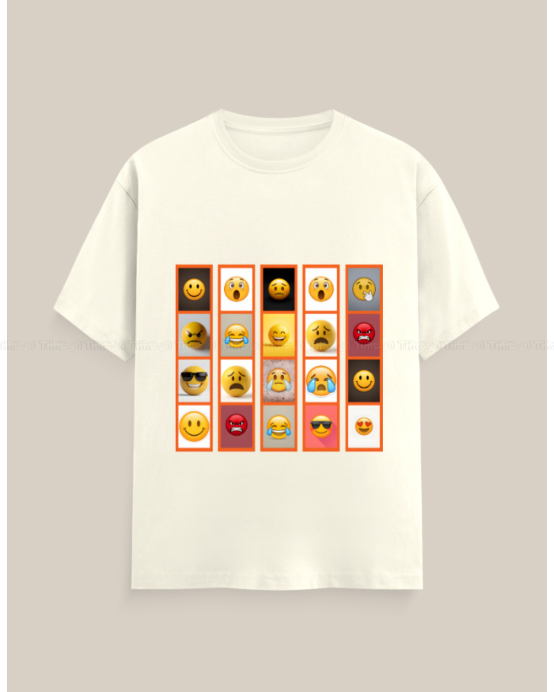 Emoji Graphic T-Shirt – Unisex Crew Neck Tee with Fun Expression Print
