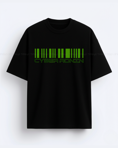 Cyber Ronin Oversized T-Shirt – Futuristic Streetwear Graphic Tee Featuring Neon Samurai Warrior Design – Trendy Sci-Fi Aesthetic Unisex Casual Shirt – Urban Cyberpunk Style for Fans of Techwear
