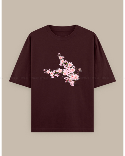 Cherry Blossom Graphic T-Shirt – Aesthetic Floral Print Oversized Tee