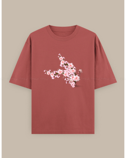 Cherry Blossom Graphic T-Shirt – Aesthetic Floral Print Oversized Tee