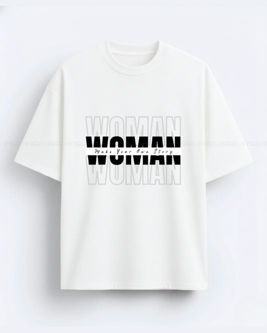 Woman Empowerment Oversized T-Shirt – Bold Graphic Typography Women’s Streetwear Tee