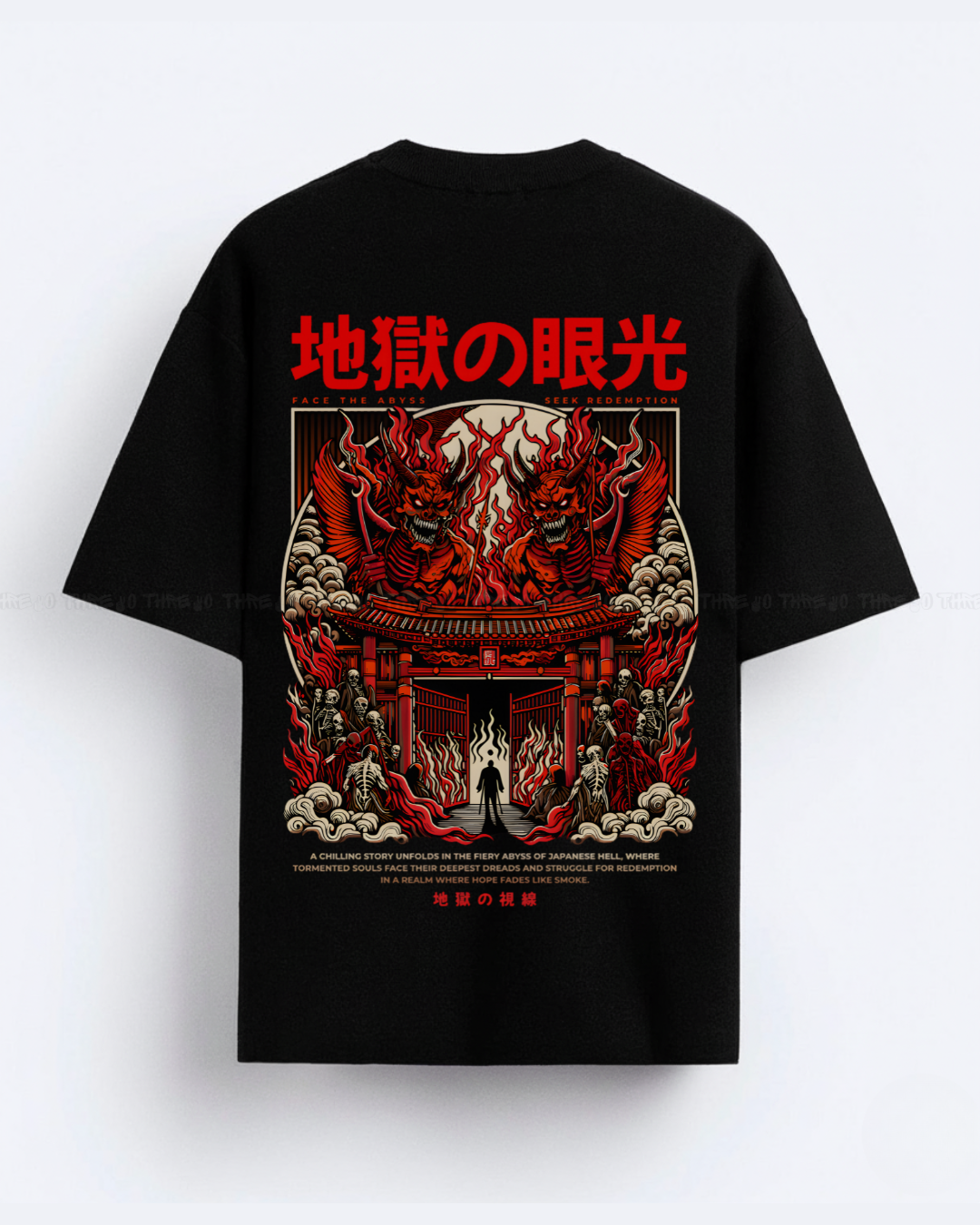 Gaze of Hell – Japanese Oni Demon Graphic Streetwear T-Shirt
