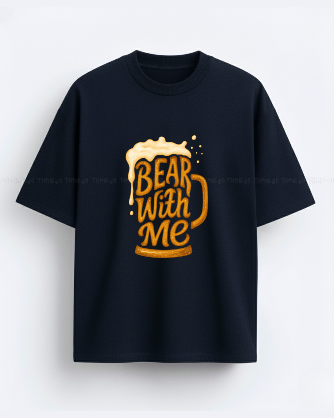 Bear With Me Graphic Oversized T-Shirt – Fun Beer Mug Print Tee for Casual Streetwear Lovers