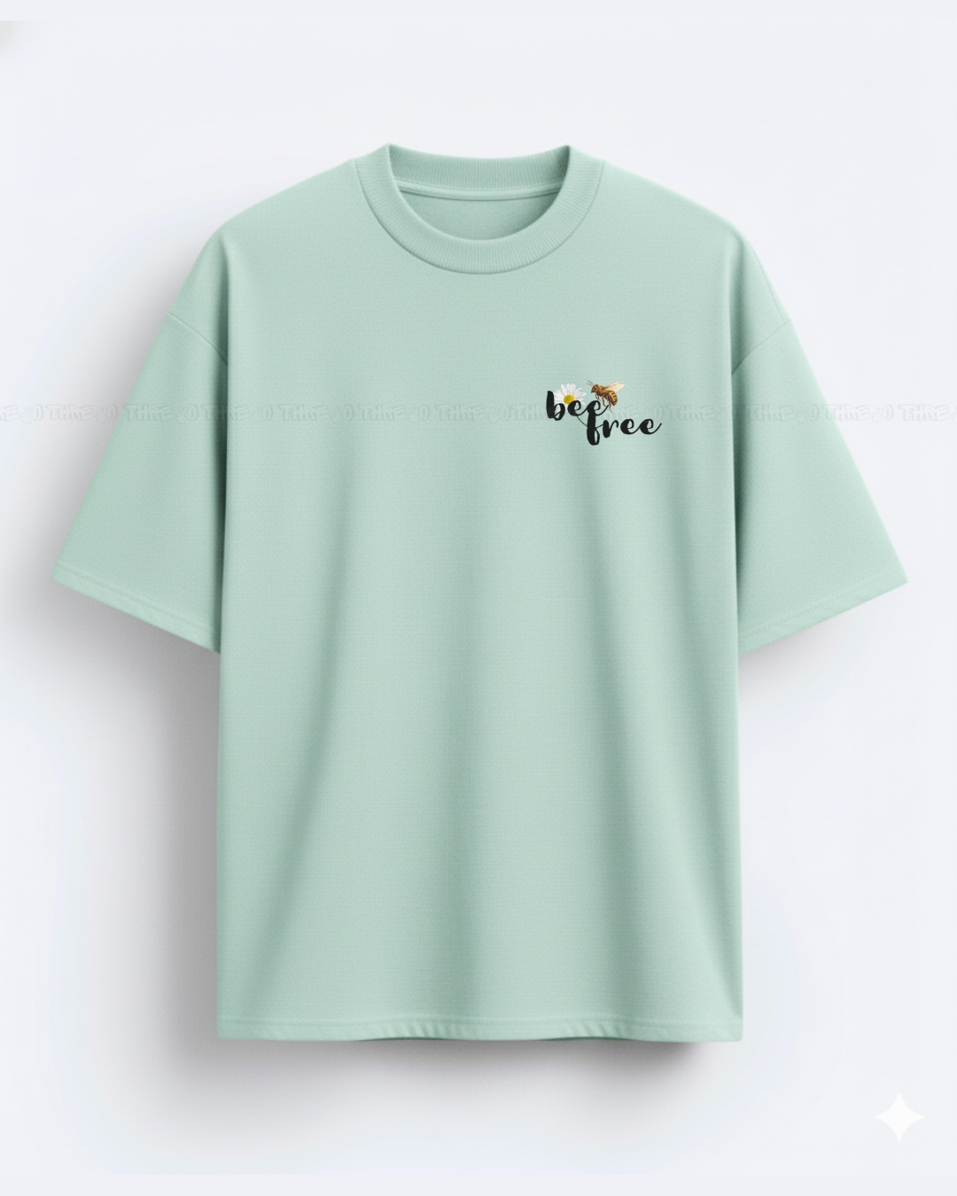 Bee Free Women’s Oversized T-Shirt – Minimal Graphic Tee with Cute Bee Print & Positive Vibes