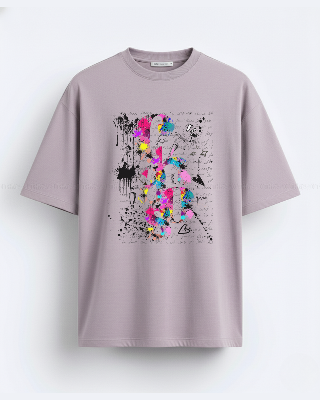 Women’s Oversized Graffiti Art T-Shirt – Color Splash Streetwear Tee