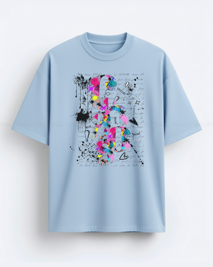 Women’s Oversized Graffiti Art T-Shirt – Color Splash Streetwear Tee