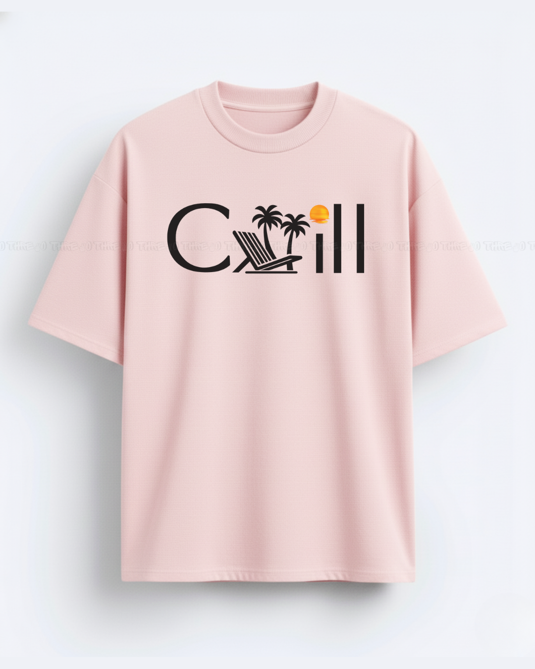 Chill Women’s Oversized T-Shirt – Palm Tree Graphic Tee | Relaxed Summer Streetwear
