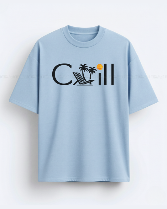 Chill Women’s Oversized T-Shirt – Palm Tree Graphic Tee | Relaxed Summer Streetwear