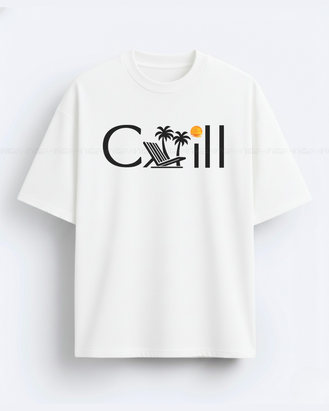 Chill Women’s Oversized T-Shirt – Palm Tree Graphic Tee | Relaxed Summer Streetwear