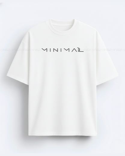 Minimal Oversized Puff Print T-Shirt for Women – Clean Aesthetic White Graphic Tee