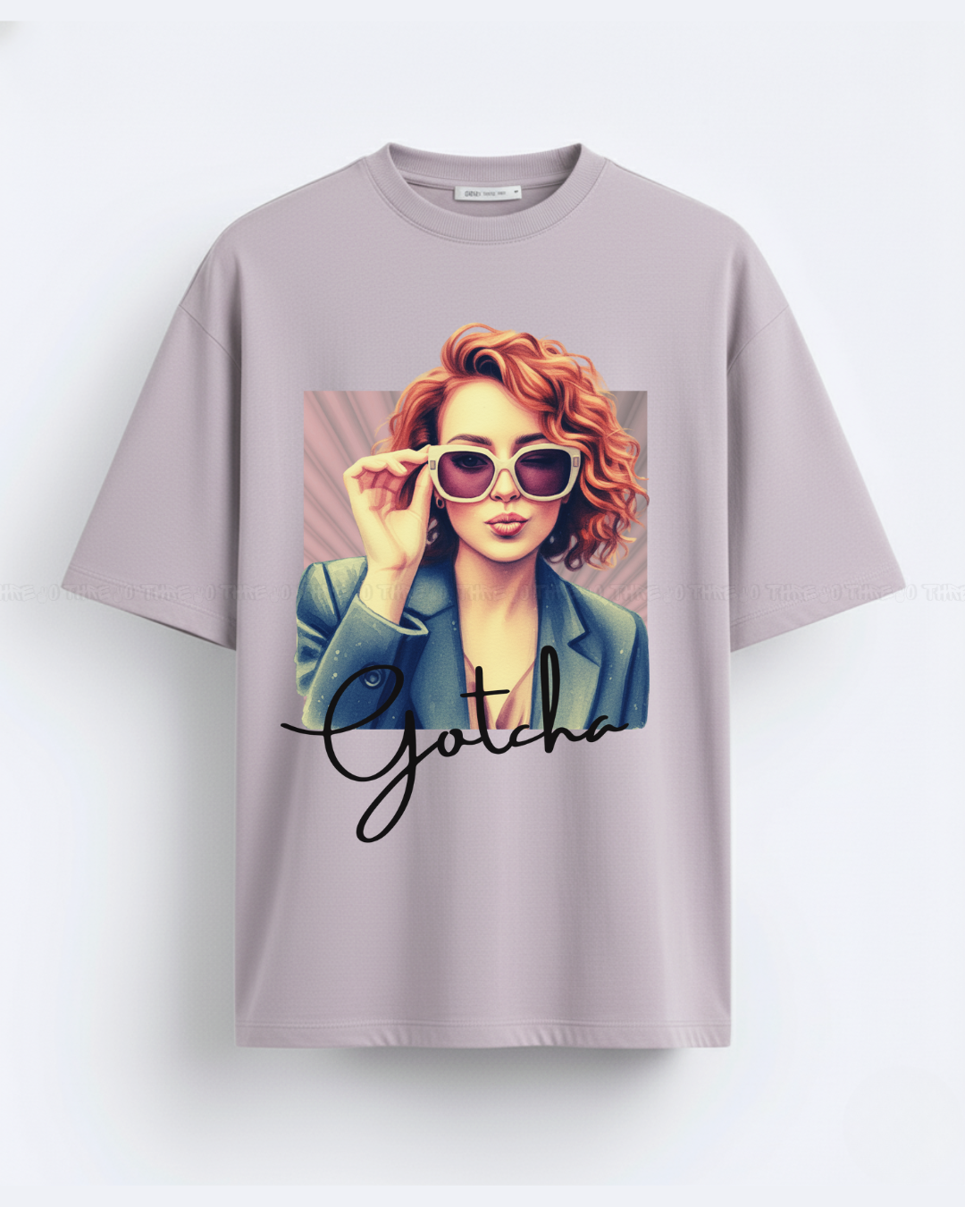 Gotcha Oversized T-Shirt for Women – Trendy Retro Portrait Tee