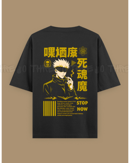 Gojo Satoru Smoking Anime Graphic T-Shirt – Japanese Streetwear Oversized Tee