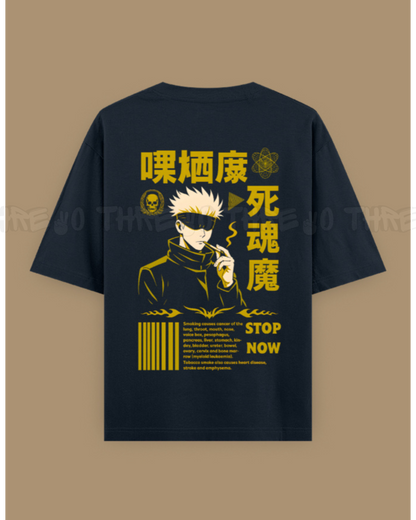 Gojo Satoru Smoking Anime Graphic T-Shirt – Japanese Streetwear Oversized Tee
