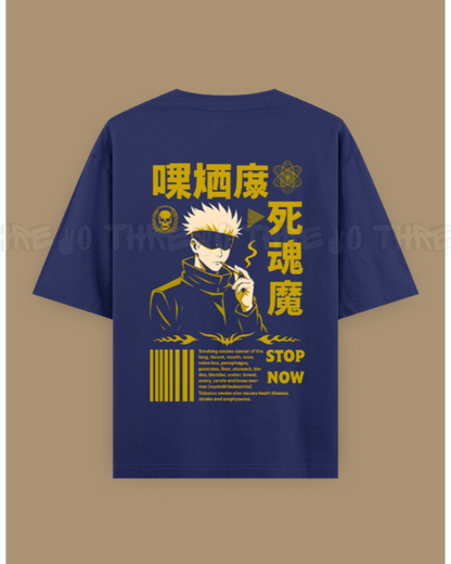 Gojo Satoru Smoking Anime Graphic T-Shirt – Japanese Streetwear Oversized Tee