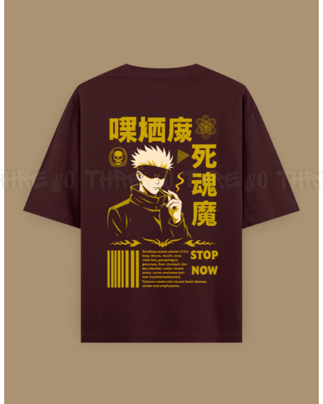 Gojo Satoru Smoking Anime Graphic T-Shirt – Japanese Streetwear Oversized Tee