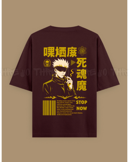 Gojo Satoru Smoking Anime Graphic T-Shirt – Japanese Streetwear Oversized Tee