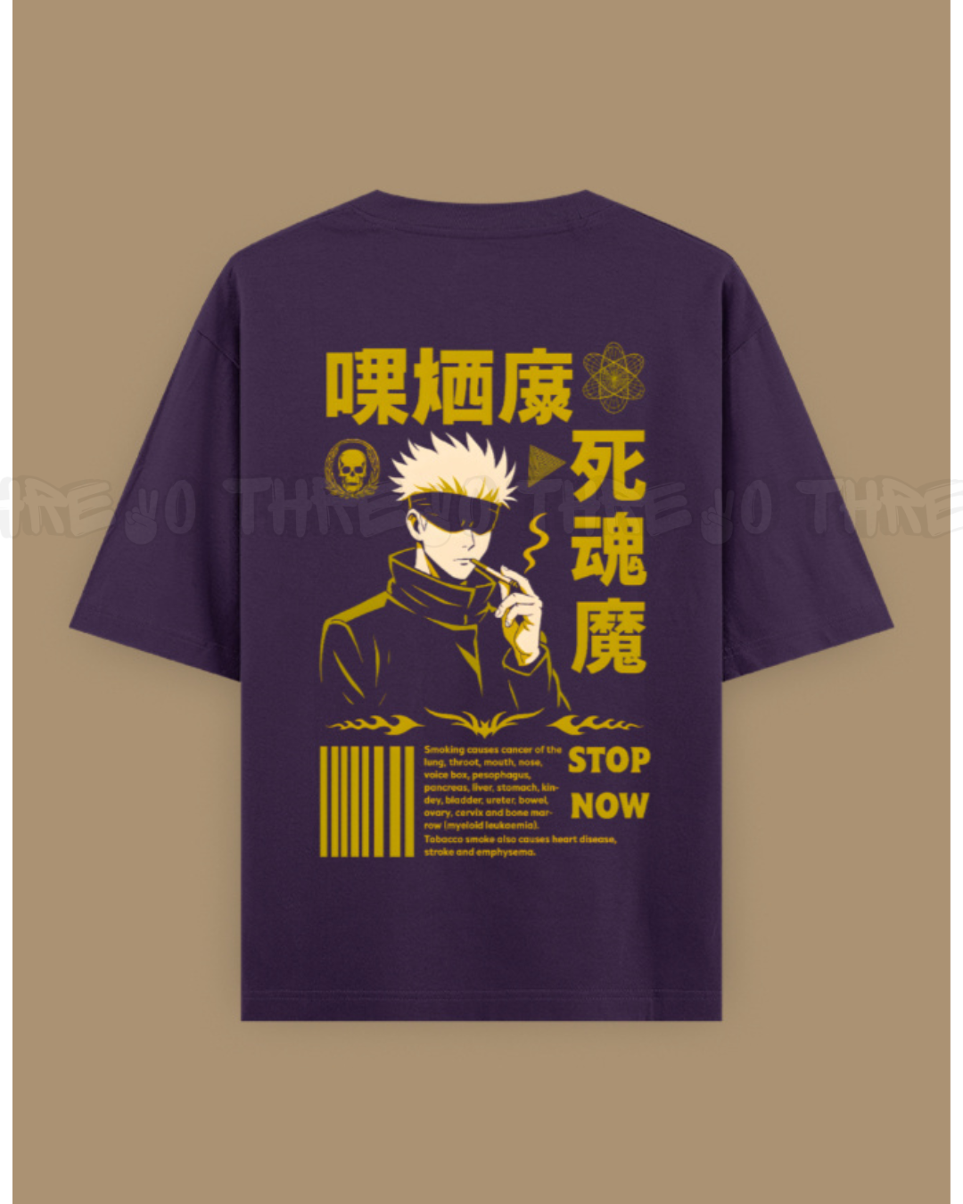 Gojo Satoru Smoking Anime Graphic T-Shirt – Japanese Streetwear Oversized Tee