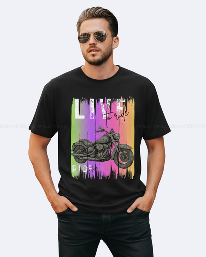 Live to Ride Oversized T-Shirt – Vintage Biker Graphic Tee | Bold Rider Inspired Oversized Shirt