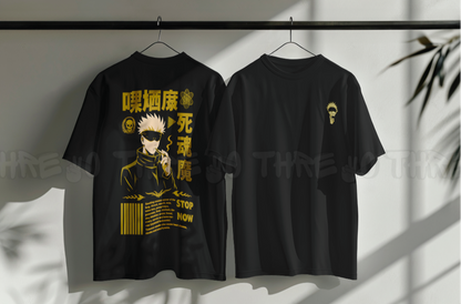 Gojo Satoru Smoking Anime Graphic T-Shirt – Japanese Streetwear Oversized Tee