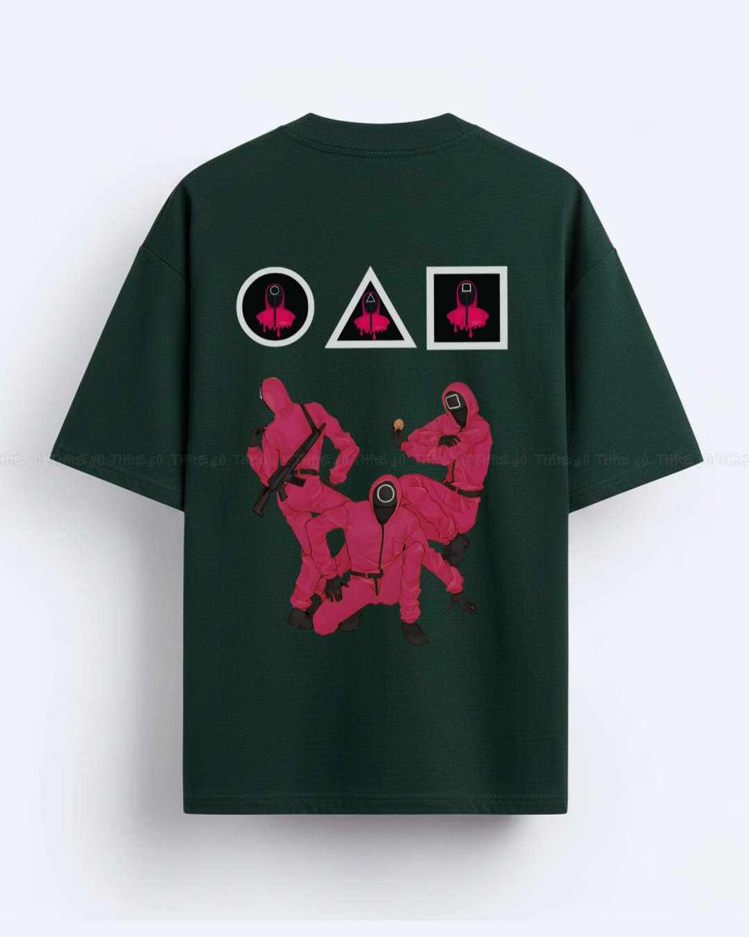 Squid Game Inspired Oversized T-Shirt – Streetwear Graphic Tee Featuring Iconic Guards & Symbols – Trendy Korean Series Aesthetic Unisex Casual Shirt for Fans & Pop Culture Enthusiasts