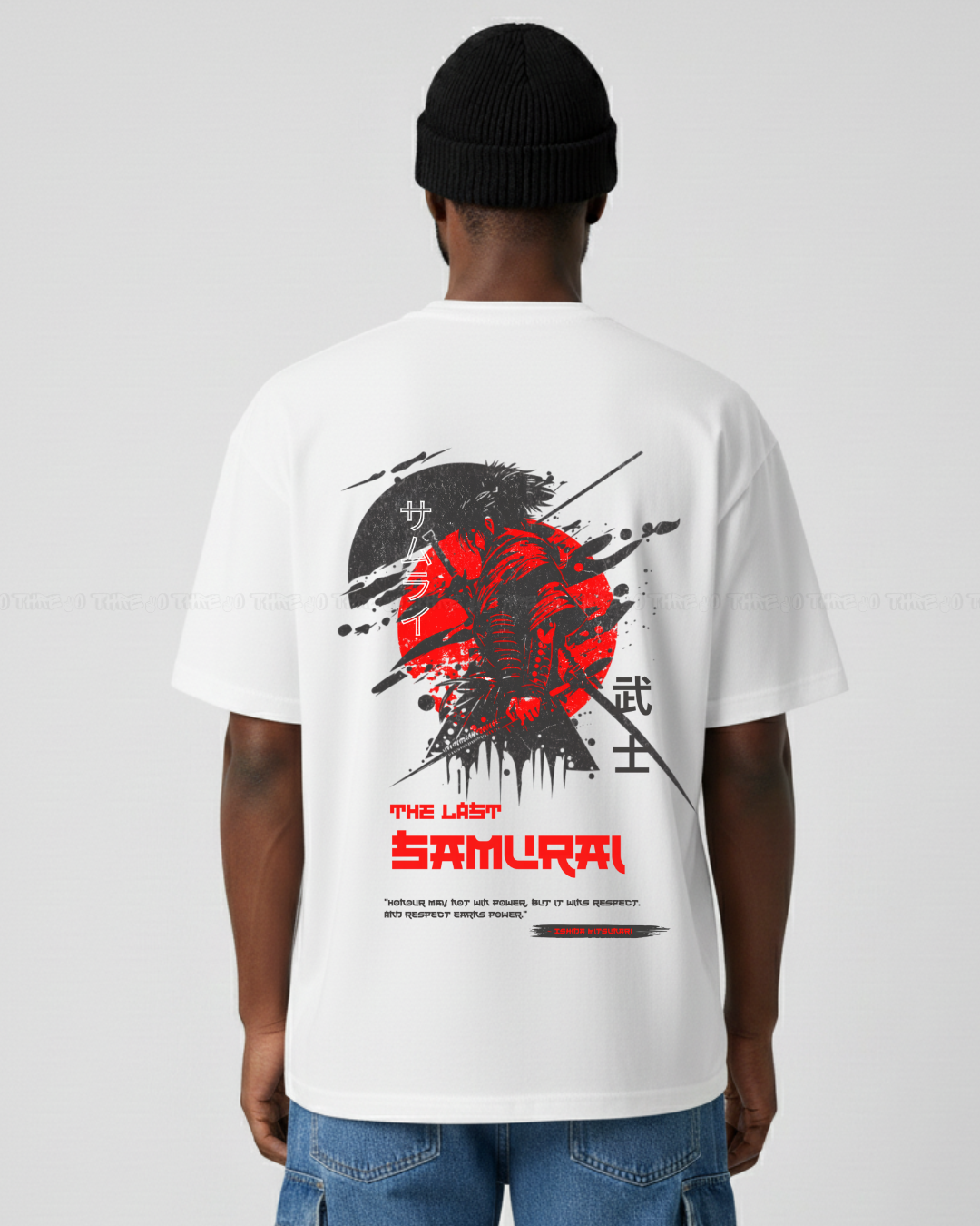 Samurai Warrior Oversized Unisex T-Shirt – Japanese Bushido Streetwear Graphic Tee