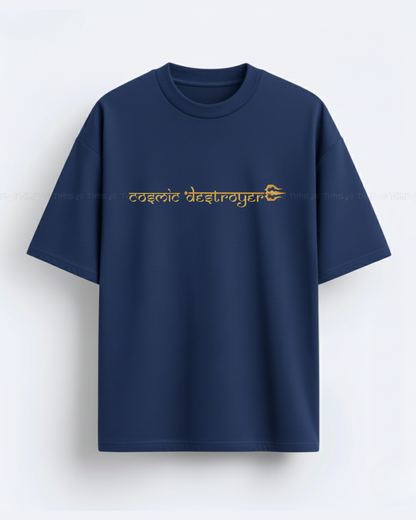 Cosmic Destroyer Mahadev Oversized Unisex T-Shirt | Spiritual Streetwear Graphic Tee